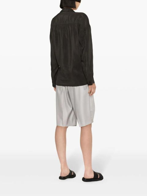 LEMAIRE straight-collar twisted shirt - Brown