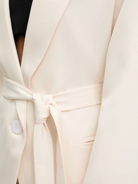 Answear.LAB marynarka kolor beżowy jednorzędowa gładka