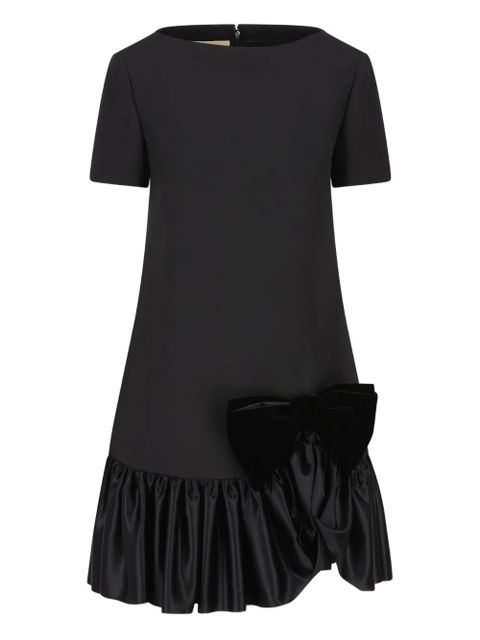 Valentino Garavani bow-embellished ruffled mini dress - Black - zdjęcie produktu nr 1