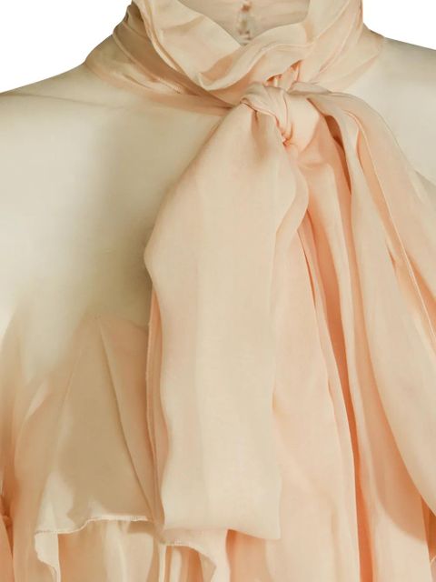 Blumarine ruffled asymmetric blouse - Neutrals