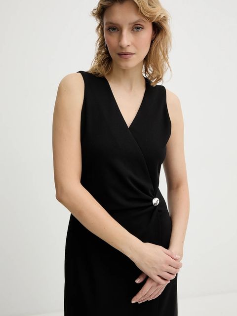 Calvin Klein sukienka kolor czarny mini prosta LV044E047G