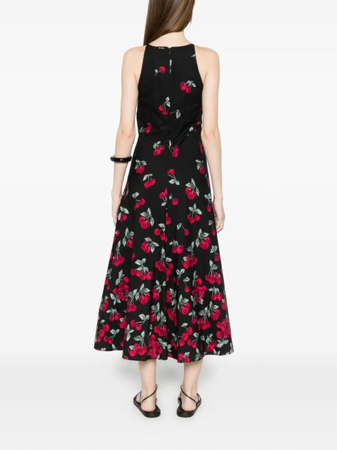 TWINSET cherry-print midi dress - Black