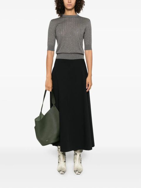 Max Mara embellished ribbed sweater - Grey