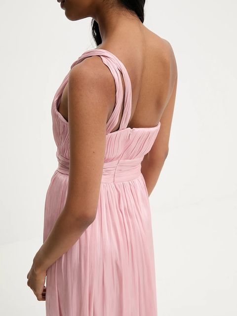 Answear.LAB sukienka kolor różowy maxi rozkloszowana