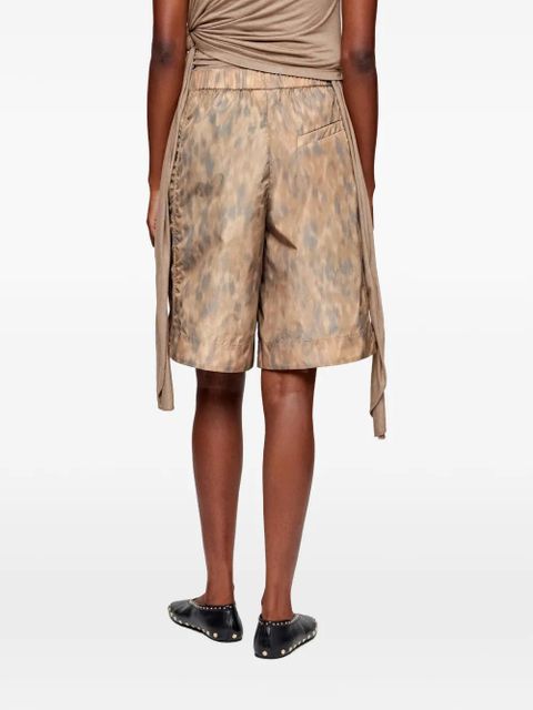 GANNI animal-print shorts - Neutrals