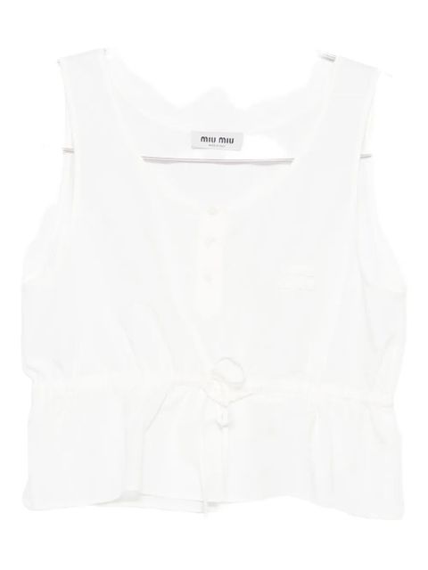 Miu Miu drawstring top - White