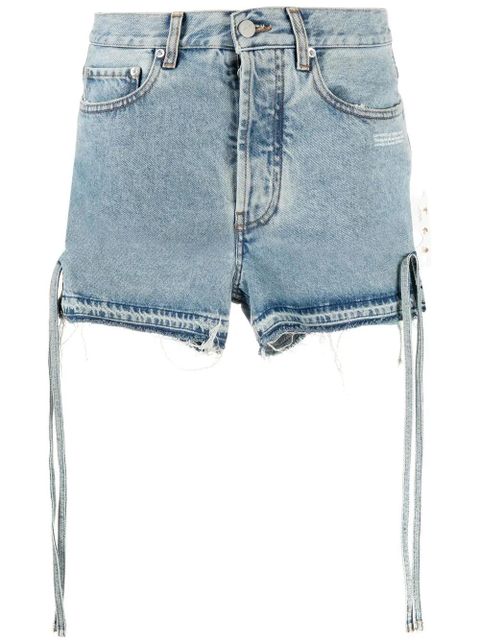 Off-White side tie fastening denim shorts - Blue - zdjęcie produktu nr 1