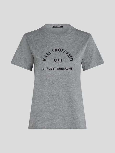 Karl Lagerfeld t-shirt bawełniany damski kolor szary A3W17105