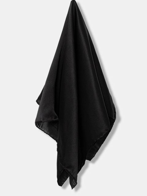 Answear.LAB apaszka jedwabna damska kolor czarny gładka - zdjęcie produktu nr 1