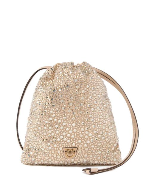 PINKO crystal-embellished drawstring clutch - Neutrals - zdjęcie produktu nr 1