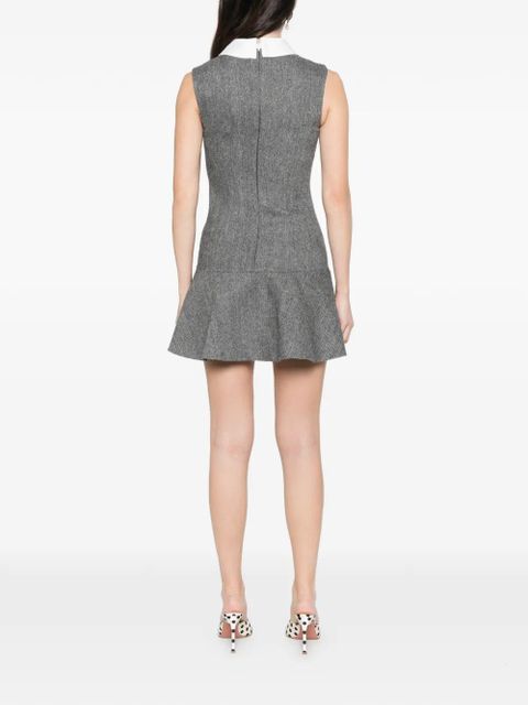 Self-Portrait ruffled collared mini dress - Grey