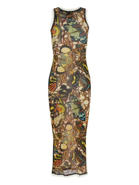 Jean Paul Gaultier butterfly-print midi dress - Yellow - zdjęcie produktu nr 2