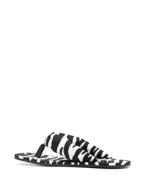 The Attico zebra-print slides - White