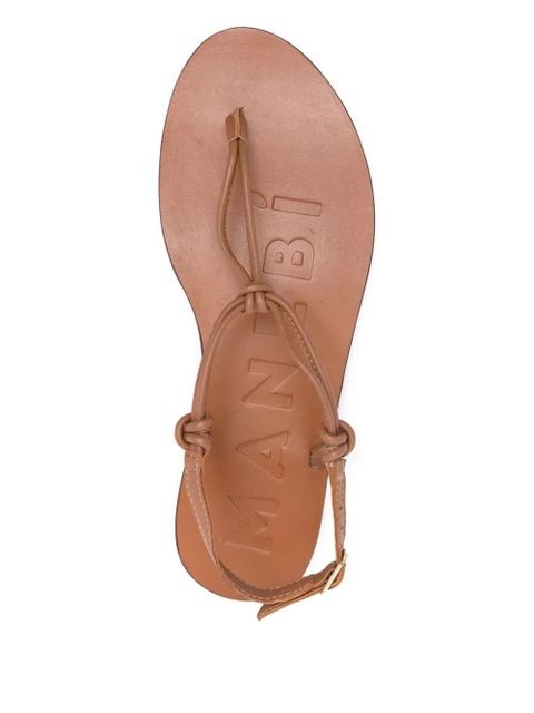 Manebi Canyon knotted leather thong sandals - Brown