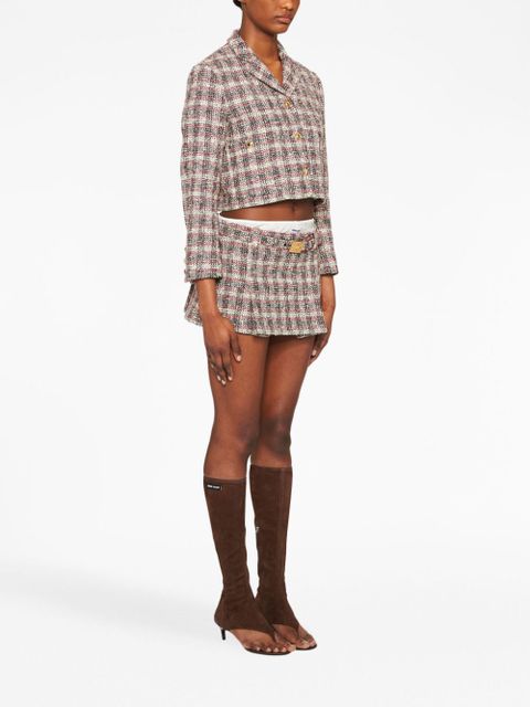 Miu Miu checked single-breasted jacket - Yellow