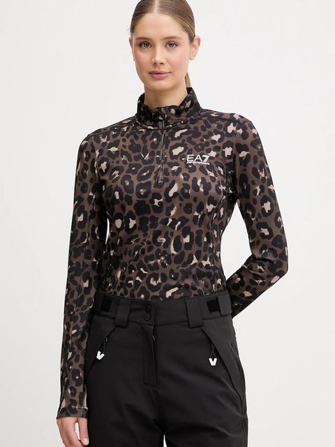 EA7 Emporio Armani bluza sportowa kolor brązowy z nadrukiem AF14634.7W000396 - zdjęcie produktu nr 1