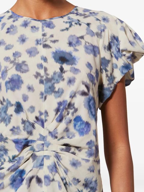 ISABEL MARANT Tullya knotted floral top - Neutrals