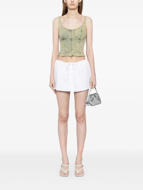 Alexander Wang crystal-embellished cotton skort - White