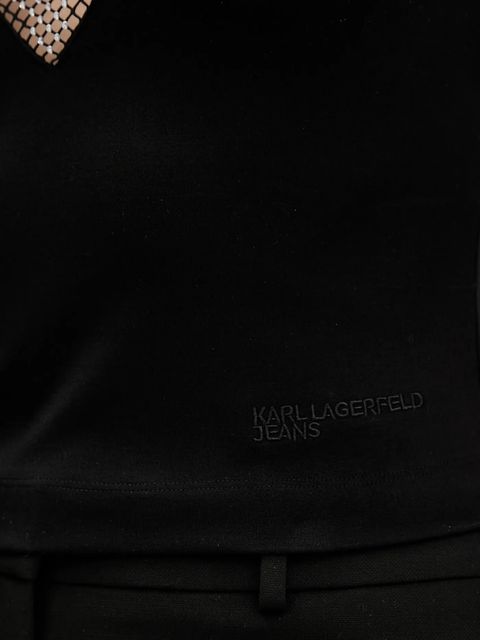 Karl Lagerfeld Jeans top damska kolor czarny z aplikacją A4W17032