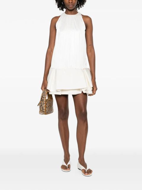 LOEWE Flamenco pleated ruffled mini dress - White - zdjęcie produktu nr 2