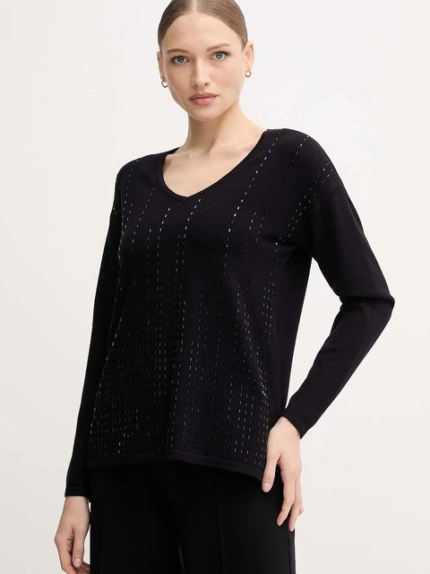 Joseph Ribkoff sweter z dodatkiem jedwabiu damski kolor czarny lekki 254966 - zdjęcie produktu nr 1