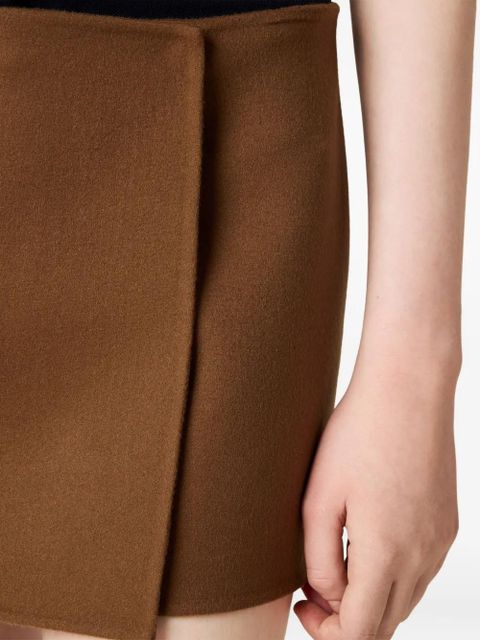 Miu Miu wrap-effect mini skirt - Brown