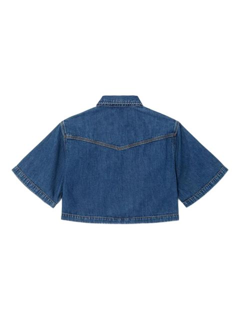 RE/DONE short-sleeve pocket crop shirt - Blue - zdjęcie produktu nr 2