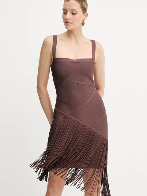 Herve Leger sukienka Josephine kolor brązowy mini dopasowana FRI8513807 - zdjęcie produktu nr 1