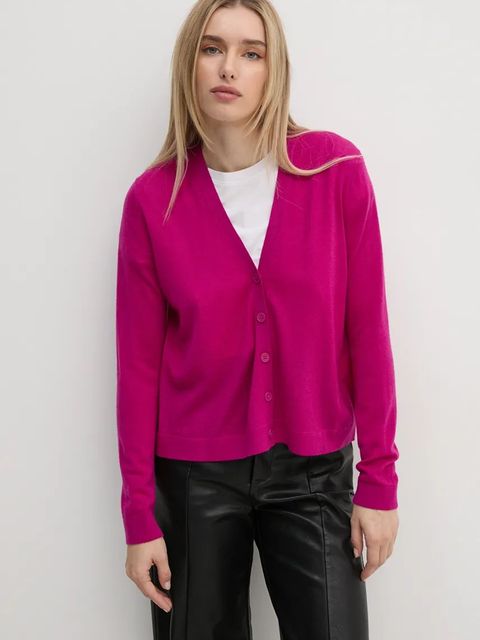 United Colors of Benetton kardigan wełniany kolor różowy lekki 11AHD603P