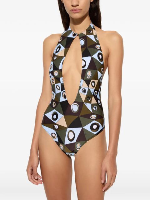 PUCCI Occhi-print swimsuit - Green
