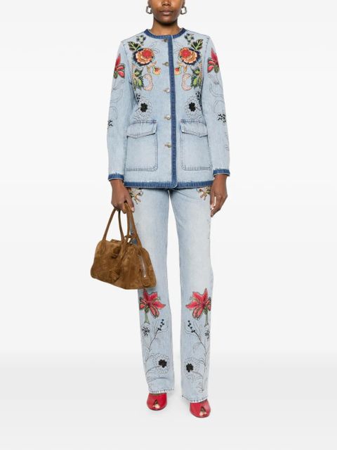 Valentino Garavani floral-embroidery jacket - Blue - zdjęcie produktu nr 2
