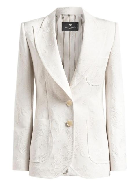 ETRO paisley foliage-motif jacquard blazer - White - zdjęcie produktu nr 1