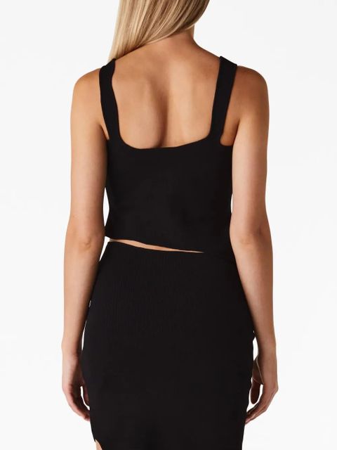 Christopher Esber asymmetric ribbed-knit tank top - Black