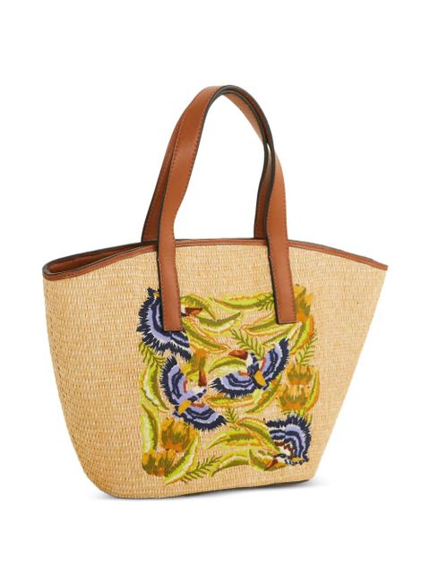 FARM Rio small embroidered tote bag - Neutrals