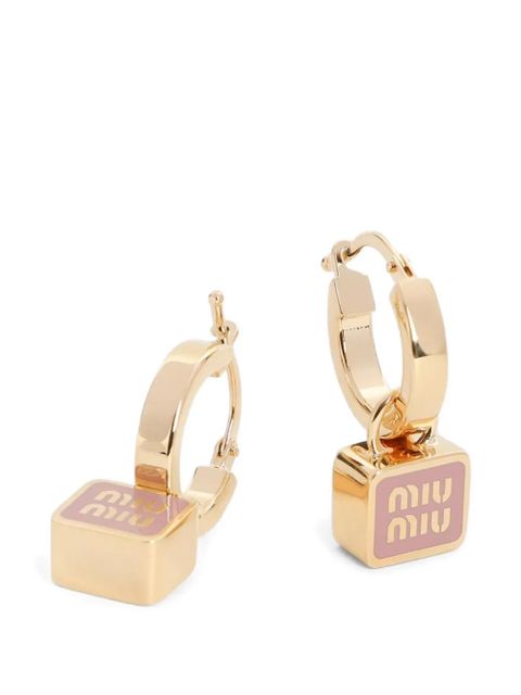 Miu Miu logo-detail earrings - Gold - zdjęcie produktu nr 2