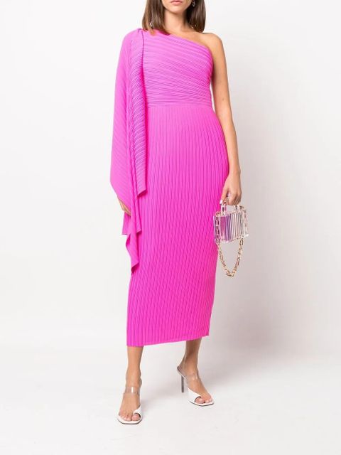 Solace London ribbed one-shoulder dress - Pink