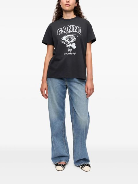 GANNI logo-print T-shirt - Black - zdjęcie produktu nr 2