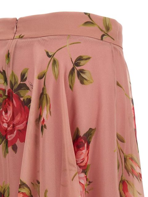 Dolce & Gabbana rose-print chiffon midi skirt - Pink