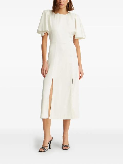 ROTATE BIRGER CHRISTENSEN satin slit midi dress - White - zdjęcie produktu nr 2