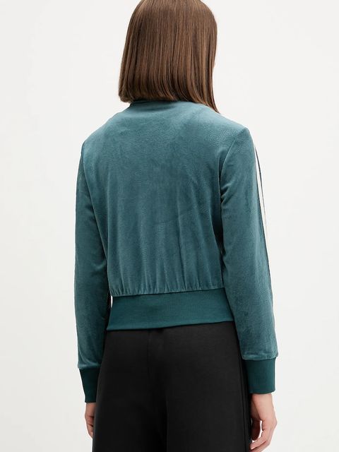 adidas Originals bluza welurowa Fb Liberty Tt damska kolor zielony z aplikacją JW5267 - zdjęcie produktu nr 2