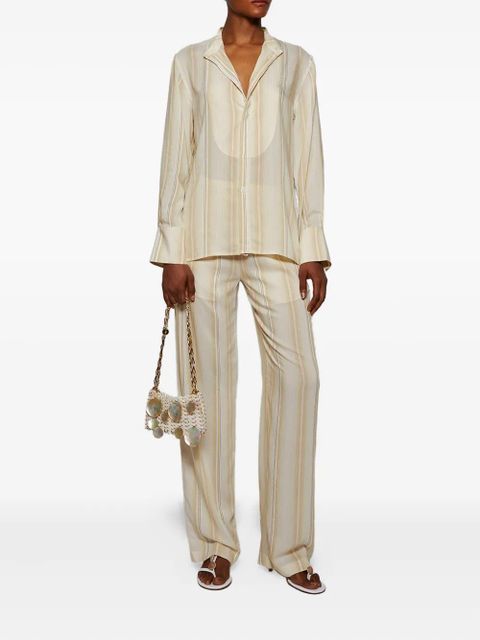 Victoria Beckham striped elastic-waist trousers - Neutrals - zdjęcie produktu nr 2