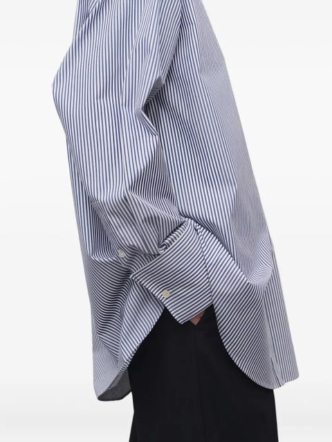 The Row stripe-pattern cotton shirt - Blue