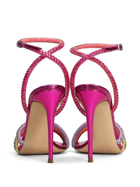 Casadei 140 Andromeda crystal-embellished heeled sandals - Pink - zdjęcie produktu nr 2