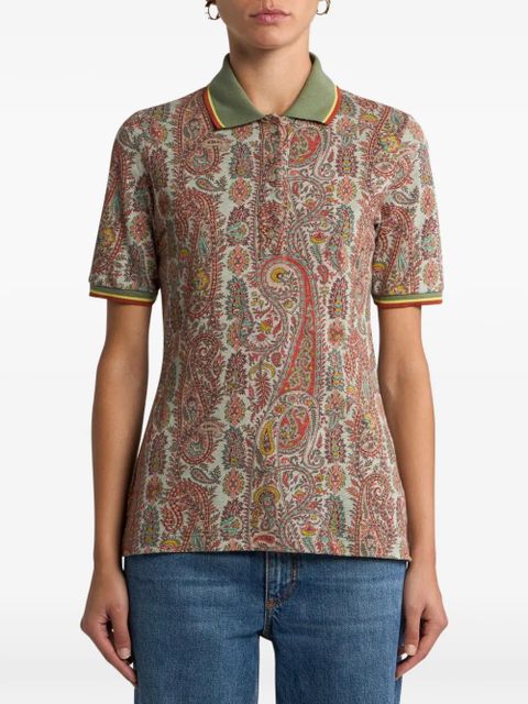 ETRO leafy paisley cotton polo shirt - Neutrals - zdjęcie produktu nr 2