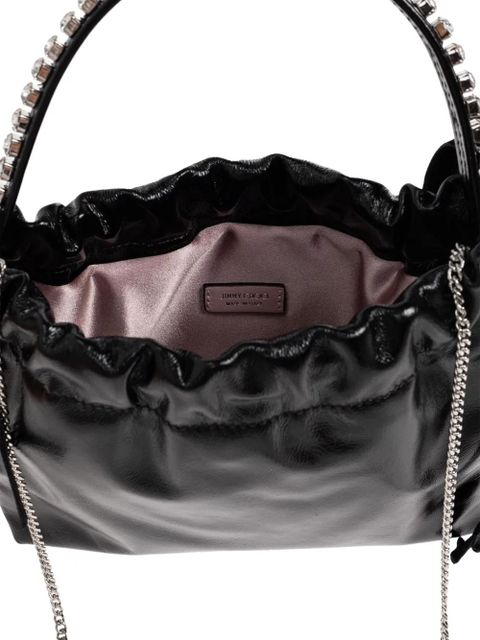 Jimmy Choo logo-print drawstring tote bag - Black