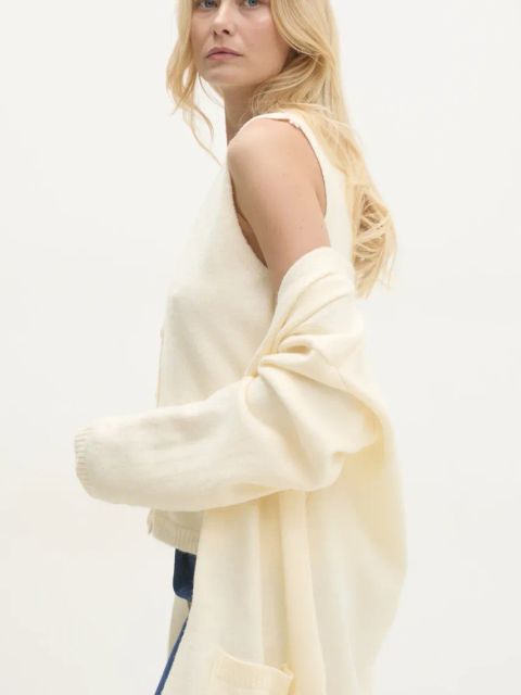 Answear.LAB komplet z wełną kolor beżowy