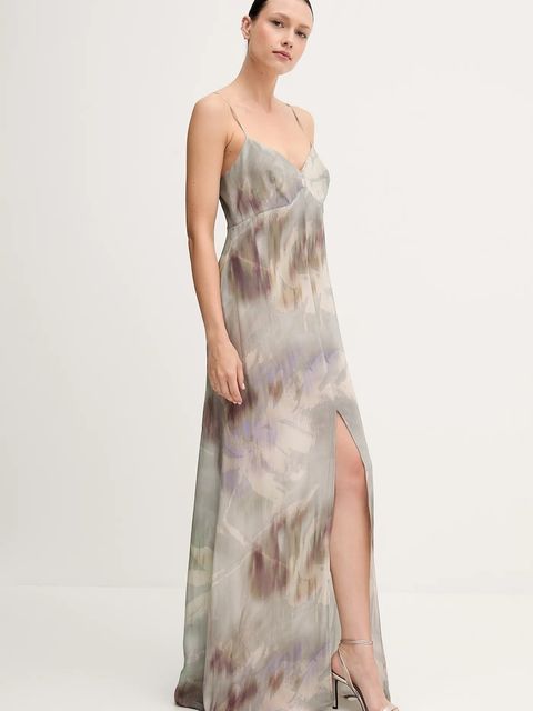 Sandro Ferrone sukienka kolor zielony maxi prosta S23XBEBARONI