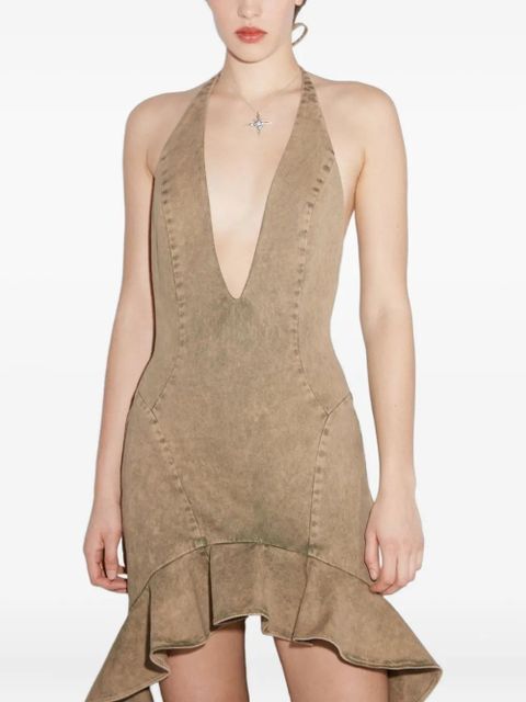 MISBHV Ibiza flounce mini dress - Brown