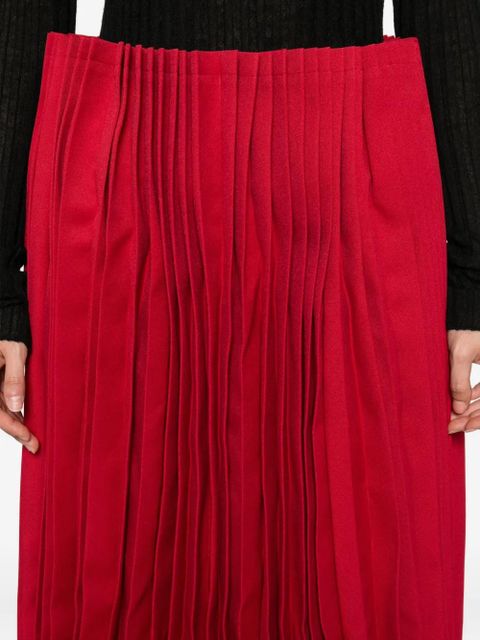 Comme Des Garçons pleated midi skirt - Red