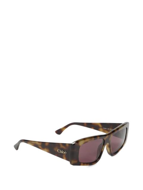 Chloé Eyewear tortoiseshell-effect geometric-frame sunglasses - Brown - zdjęcie produktu nr 2